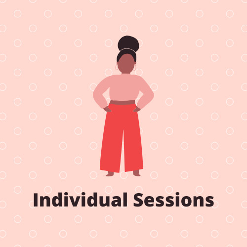 cartoon person standing with hands on their hips with the title 'Individual Sessions'